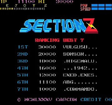 Section Z (set 1) screen shot title